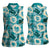 Aloha Hawaii Paniolo Teal Palaka Women Sleeveless Polo Shirt Coastal Rodeo - Polynesian Pride