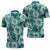 Aloha Hawaii Paniolo Teal Palaka Zipper Polo Shirt Coastal Rodeo - Polynesian Pride