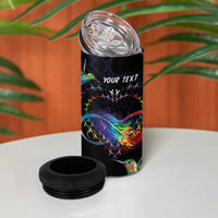 Polynesian Cancers Awareness 4 in 1 Can Cooler Tumbler Hummingbird - Fly High Until We Meet Again