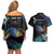 Polynesian Cancers Awareness Couples Matching Off Shoulder Short Dress and Hawaiian Shirt Hummingbird - Fly High Until We Meet Again