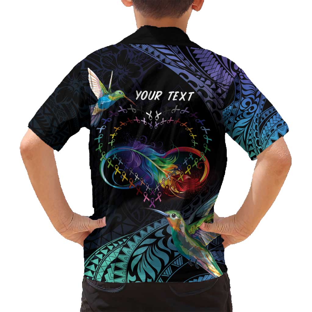 Polynesian Cancers Awareness Family Matching Long Sleeve Bodycon Dress and Hawaiian Shirt Hummingbird - Fly High Until We Meet Again LT7 - Polynesian Pride