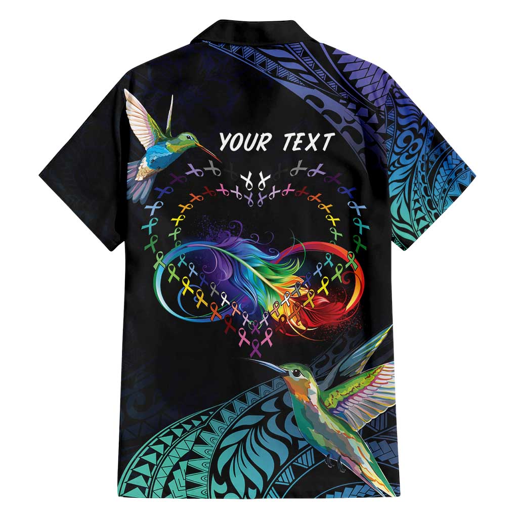 Polynesian Cancers Awareness Family Matching Long Sleeve Bodycon Dress and Hawaiian Shirt Hummingbird - Fly High Until We Meet Again LT7 - Polynesian Pride