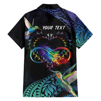 Polynesian Cancers Awareness Family Matching Long Sleeve Bodycon Dress and Hawaiian Shirt Hummingbird - Fly High Until We Meet Again LT7 - Polynesian Pride