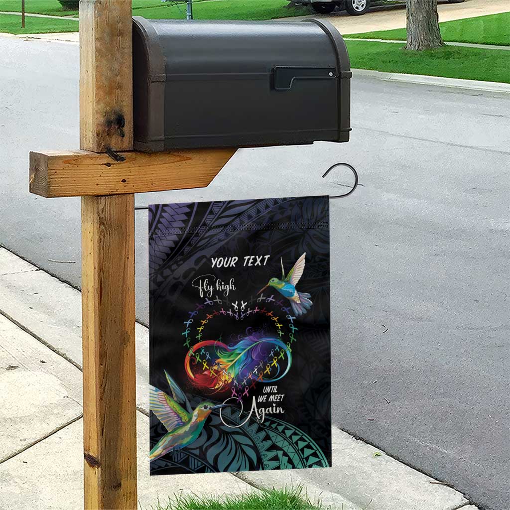 Polynesian Cancers Awareness Garden Flag Hummingbird - Fly High Until We Meet Again