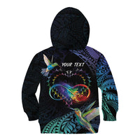 Polynesian Cancers Awareness Kid Hoodie Hummingbird - Fly High Until We Meet Again