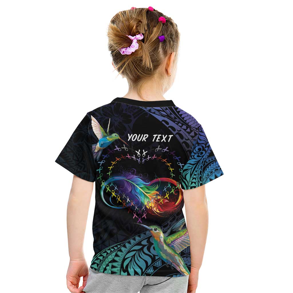Polynesian Cancers Awareness Kid T Shirt Hummingbird - Fly High Until We Meet Again