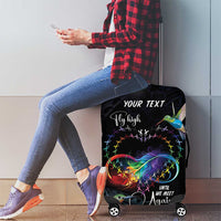 Polynesian Cancers Awareness Luggage Cover Hummingbird - Fly High Until We Meet Again