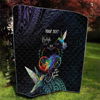 Polynesian Cancers Awareness Quilt Hummingbird - Fly High Until We Meet Again