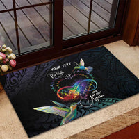 Polynesian Cancers Awareness Rubber Doormat Hummingbird - Fly High Until We Meet Again