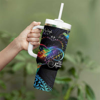 Polynesian Cancers Awareness Tumbler With Handle Hummingbird - Fly High Until We Meet Again