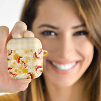 Beige Palaka Hawaii Aloha AirPods Case Koi Pond Mix Ilima Flowers - Polynesian Pride