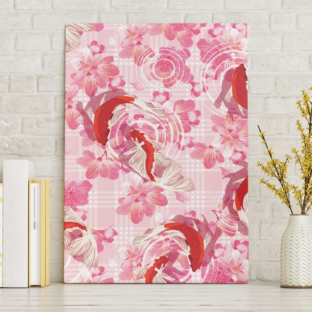 Pink Palaka Hawaii Aloha Canvas Wall Art Koi Pond Mix Sakura - Polynesian Pride