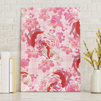 Pink Palaka Hawaii Aloha Canvas Wall Art Koi Pond Mix Sakura - Polynesian Pride