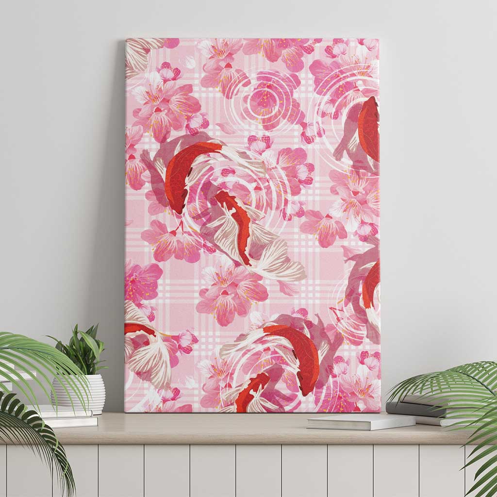Pink Palaka Hawaii Aloha Canvas Wall Art Koi Pond Mix Sakura - Polynesian Pride