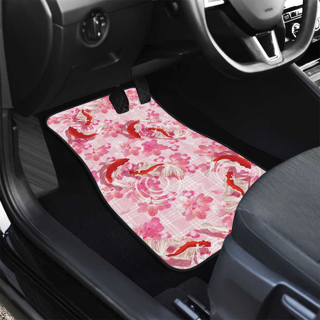 Pink Palaka Hawaii Aloha Car Mats Koi Pond Mix Sakura - Polynesian Pride