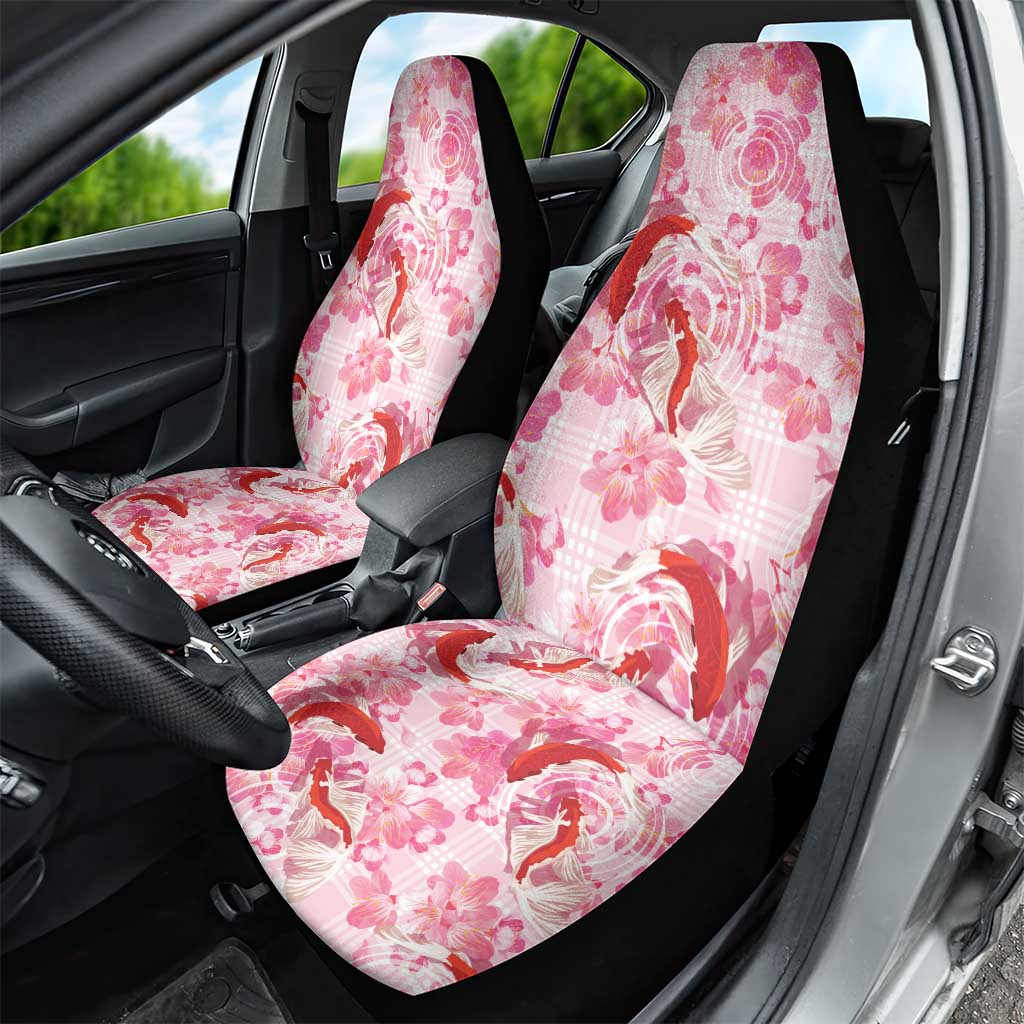 Pink Palaka Hawaii Aloha Car Seat Cover Koi Pond Mix Sakura - Polynesian Pride