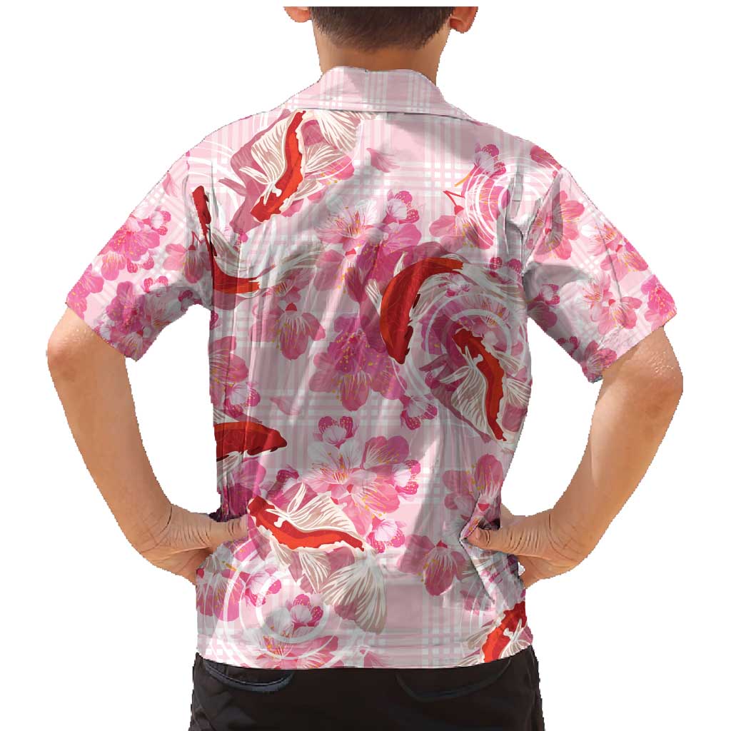 Pink Palaka Hawaii Aloha Family Matching Mermaid Dress and Hawaiian Shirt Koi Pond Mix Sakura - Polynesian Pride