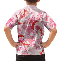 Pink Palaka Hawaii Aloha Family Matching Puletasi and Hawaiian Shirt Koi Pond Mix Sakura - Polynesian Pride