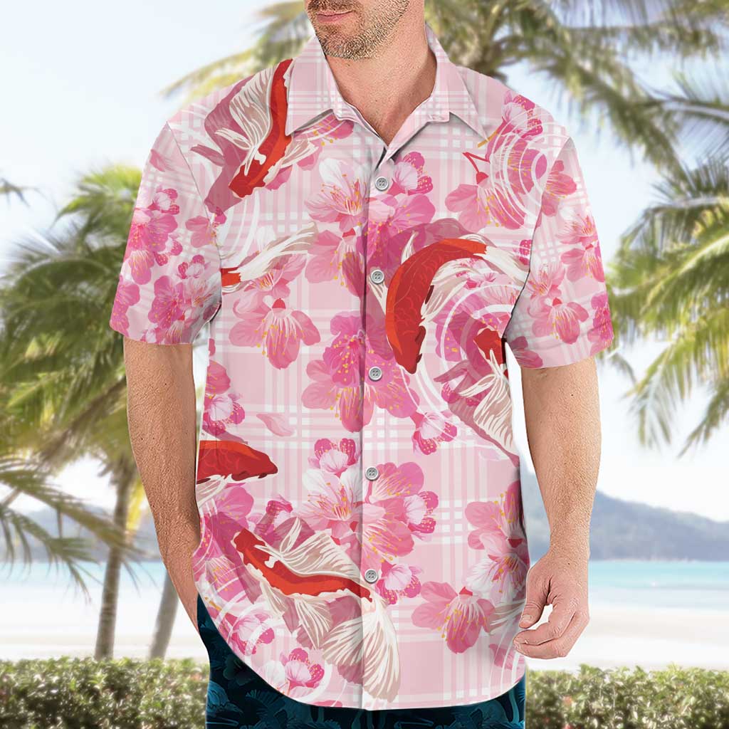Pink Palaka Hawaii Aloha Hawaiian Shirt Koi Pond Mix Sakura - Polynesian Pride