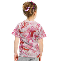 Pink Palaka Hawaii Aloha Kid T Shirt Koi Pond Mix Sakura - Polynesian Pride