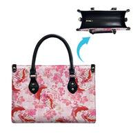 Pink Palaka Hawaii Aloha Leather Bag Koi Pond Mix Sakura - Polynesian Pride