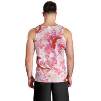 Pink Palaka Hawaii Aloha Men Tank Top Koi Pond Mix Sakura - Polynesian Pride