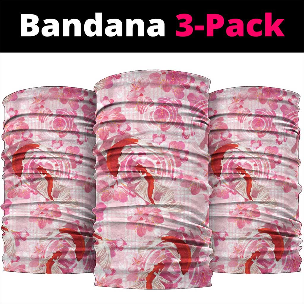 Pink Palaka Hawaii Aloha Neck Gaiter Koi Pond Mix Sakura - Polynesian Pride