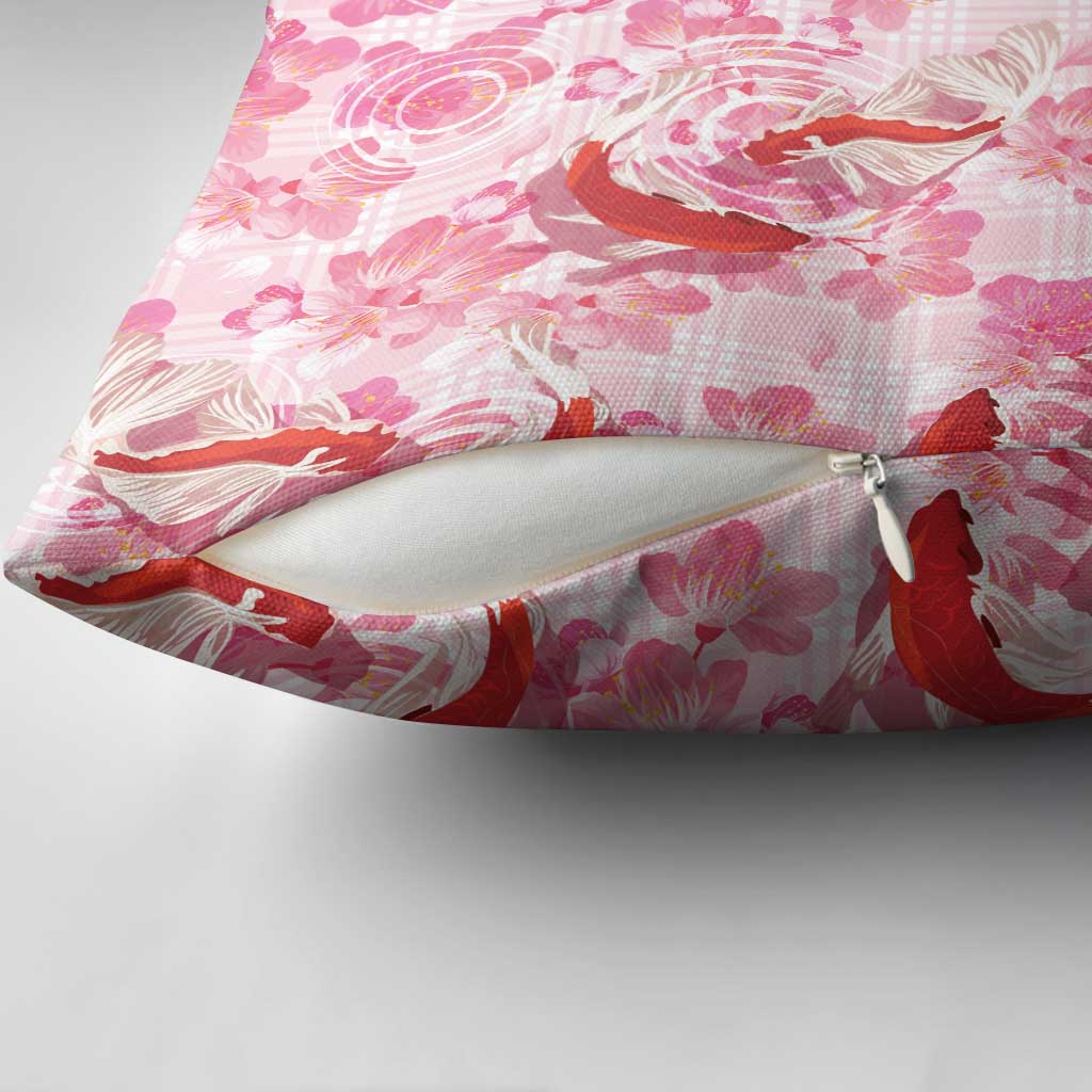 Pink Palaka Hawaii Aloha Pillow Cover Koi Pond Mix Sakura - Polynesian Pride