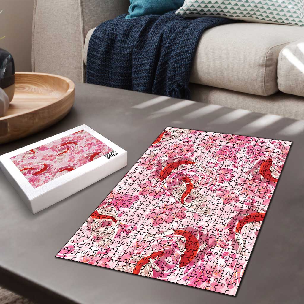 Pink Palaka Hawaii Aloha Puzzle Koi Pond Mix Sakura - Polynesian Pride