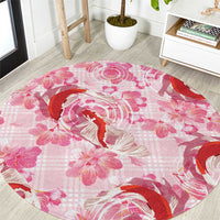 Pink Palaka Hawaii Aloha Round Carpet Koi Pond Mix Sakura - Polynesian Pride
