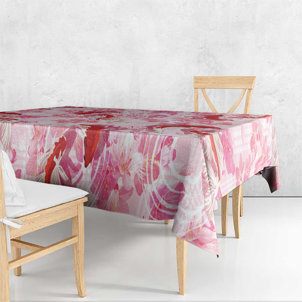Pink Palaka Hawaii Aloha Tablecloth Koi Pond Mix Sakura - Polynesian Pride