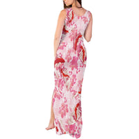 Pink Palaka Hawaii Aloha Tank Maxi Dress Koi Pond Mix Sakura - Polynesian Pride
