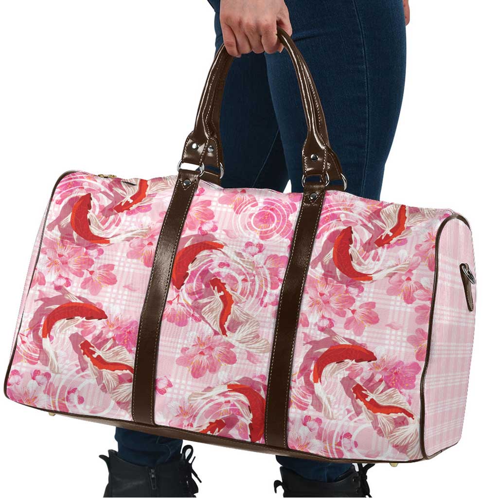 Pink Palaka Hawaii Aloha Travel Bag Koi Pond Mix Sakura - Polynesian Pride