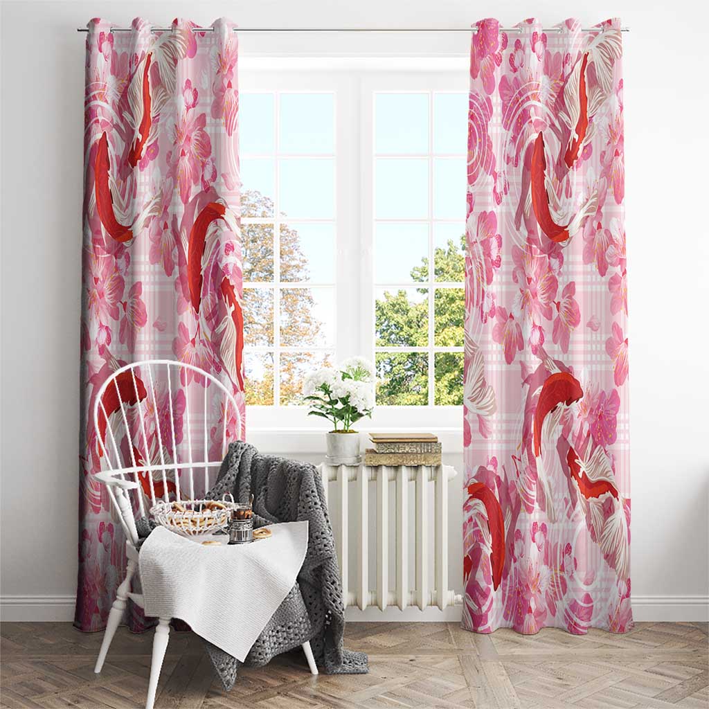 Pink Palaka Hawaii Aloha Window Curtain Koi Pond Mix Sakura - Polynesian Pride