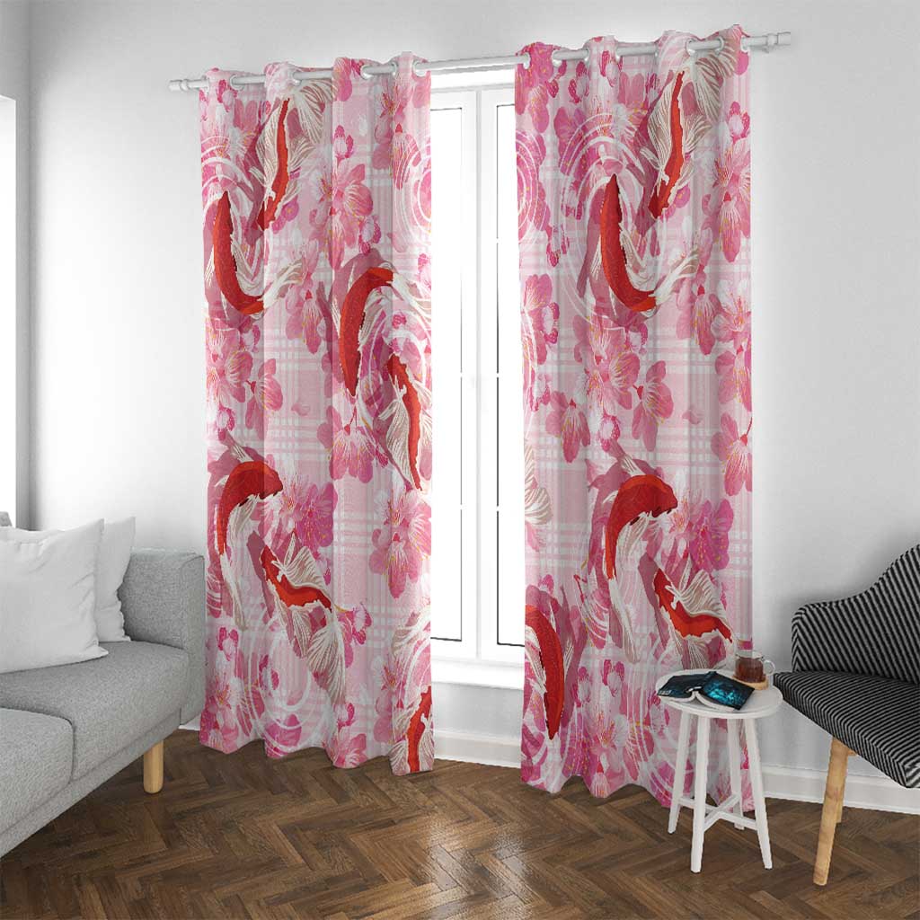 Pink Palaka Hawaii Aloha Window Curtain Koi Pond Mix Sakura - Polynesian Pride