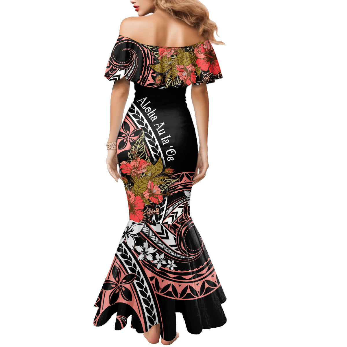 Hawaii Valentine Family Matching Mermaid Dress and Hawaiian Shirt Plumeria Aloha Wau Ia Oe LT7 - Polynesian Pride