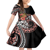 Hawaii Valentine Family Matching Puletasi and Hawaiian Shirt Plumeria Aloha Wau Ia Oe LT7 Daughter's Dress Pink - Polynesian Pride