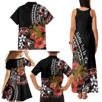 Hawaii Valentine Family Matching Tank Maxi Dress and Hawaiian Shirt Plumeria Aloha Wau Ia Oe LT7 - Polynesian Pride