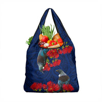 New Zealand Grocery Bag Tui Couple with Pohutukawa