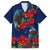 New Zealand Hawaiian Shirt Tui Couple with Pohutukawa LT7 Blue - Polynesian Pride