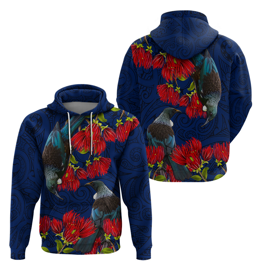 New Zealand Hoodie Tui Couple with Pohutukawa LT7 - Polynesian Pride