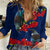 New Zealand Women Casual Shirt Tui Couple with Pohutukawa LT7 Female Blue - Polynesian Pride