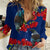 New Zealand Pohutukawa with Tui Birds Women Casual Shirt Version 2 LT7 Female Blue - Polynesian Pride