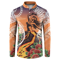 Hawaii Women's Day Tribal Button Sweatshirt Pele Honua Mea LT7 Art - Polynesian Pride
