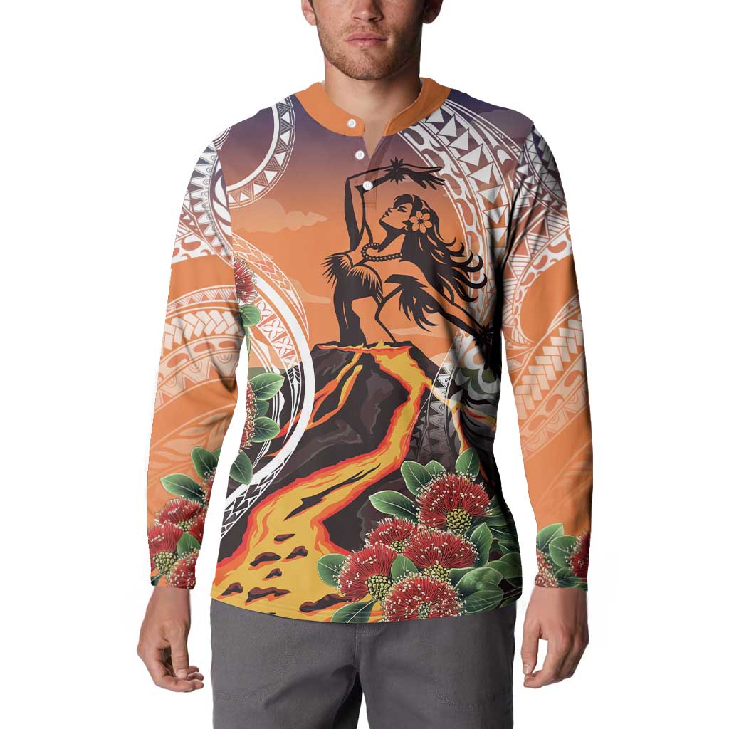Hawaii Women's Day Tribal Button Sweatshirt Pele Honua Mea LT7 - Polynesian Pride