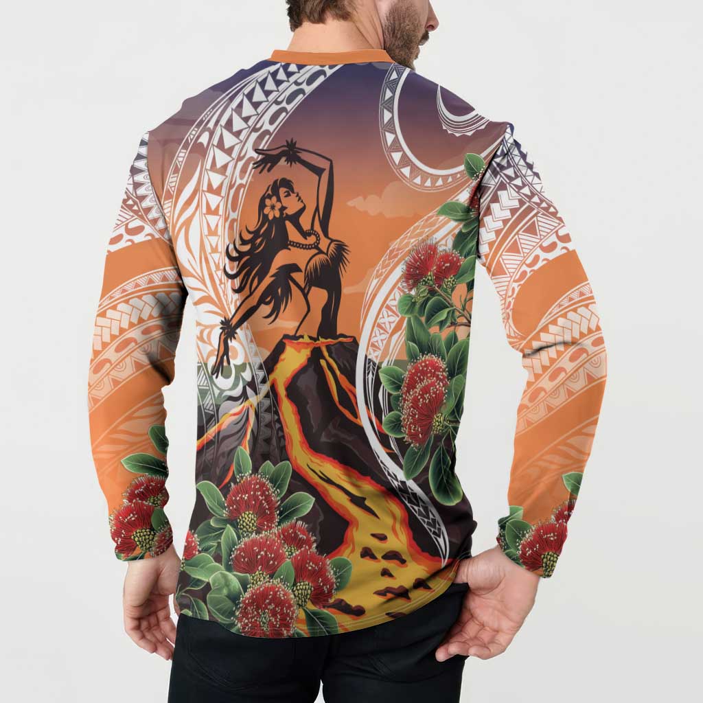 Hawaii Women's Day Tribal Button Sweatshirt Pele Honua Mea LT7 - Polynesian Pride