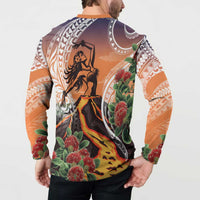Hawaii Women's Day Tribal Button Sweatshirt Pele Honua Mea LT7 - Polynesian Pride