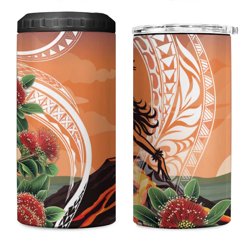 Hawaii Women's Day Tribal 4 in 1 Can Cooler Tumbler Pele Honua Mea