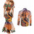 Hawaii Women's Day Tribal Couples Matching Mermaid Dress and Long Sleeve Button Shirt Pele Honua Mea