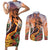 Hawaii Women's Day Tribal Couples Matching Short Sleeve Bodycon Dress and Long Sleeve Button Shirt Pele Honua Mea